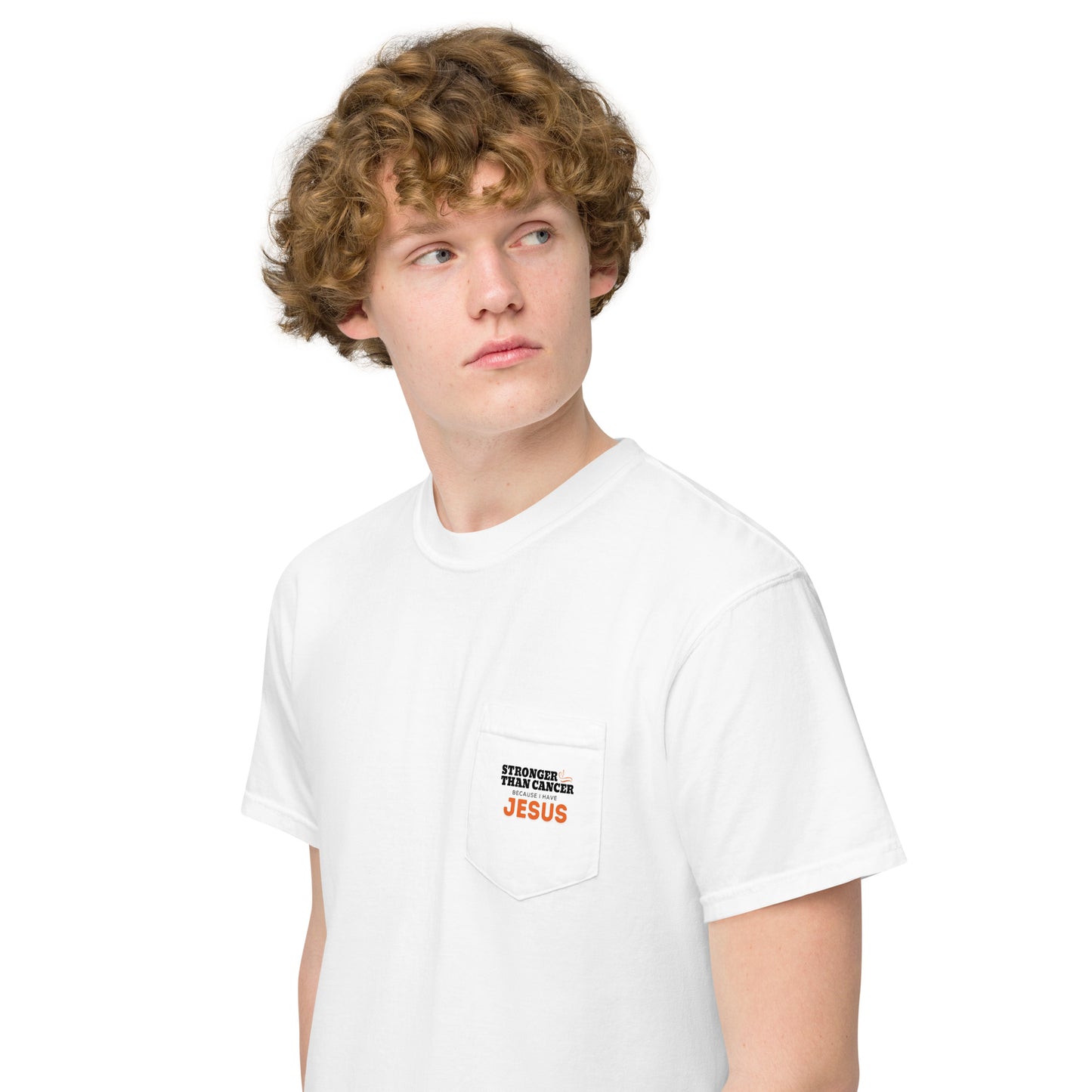 Stronger than Cancer because I have Jesus . Side Pocket -